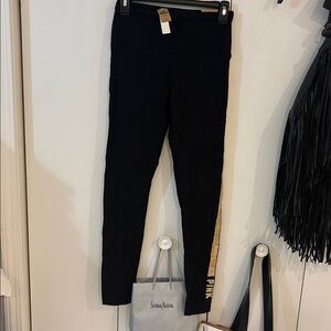Victoria's Secret PINK New Black&Gd full length High Waist Legging,M